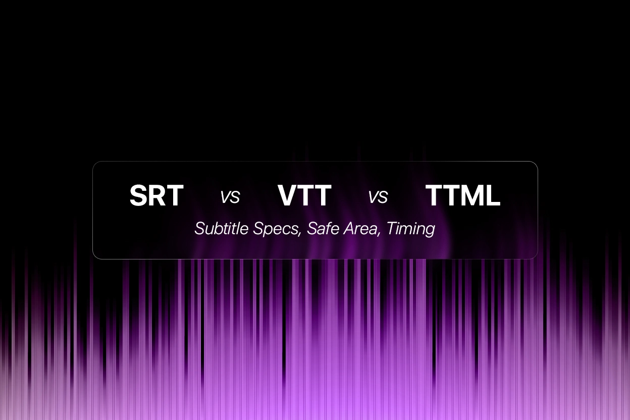 SRT vs VTT vs TTML - Sukudo Studios