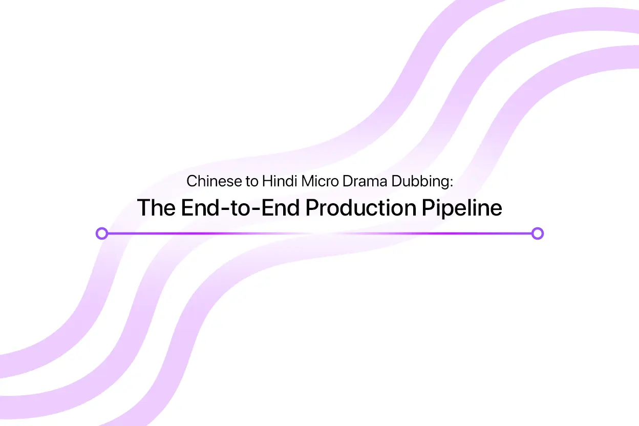 Chinese to Hindi micro drama dubbing production pipeline — studio recording session