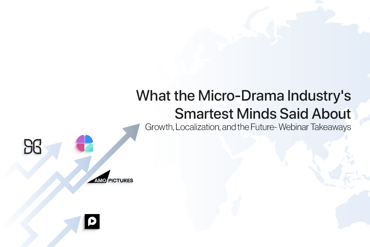Webinar panel — (SocialPeta), (Pocket FM), (AMO Pictures), Prashant Srivastava and Harpreet Kaur (Sukudo Studios) — discussing micro-drama growth and localization in 2026