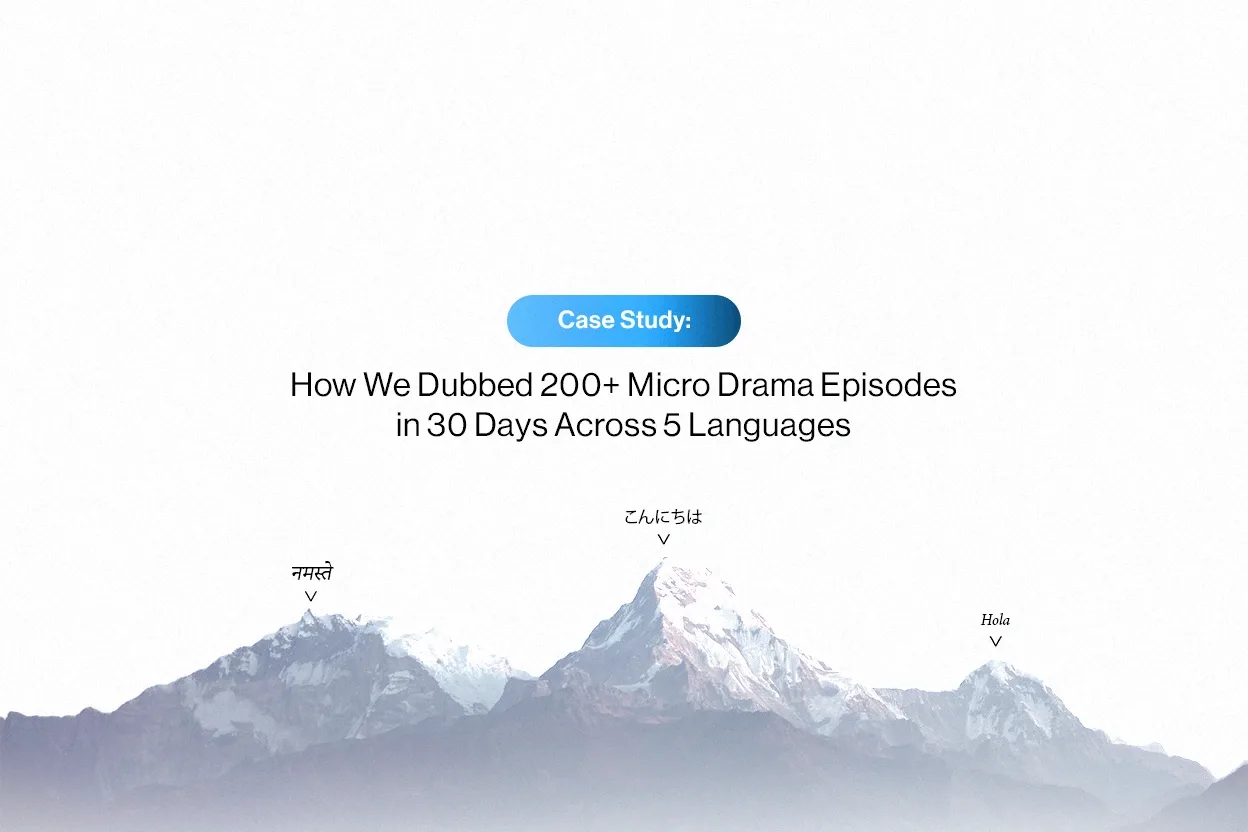 Sukudo Studios micro drama dubbing case study, 200 episodes across 5 languages in 30 days timeline