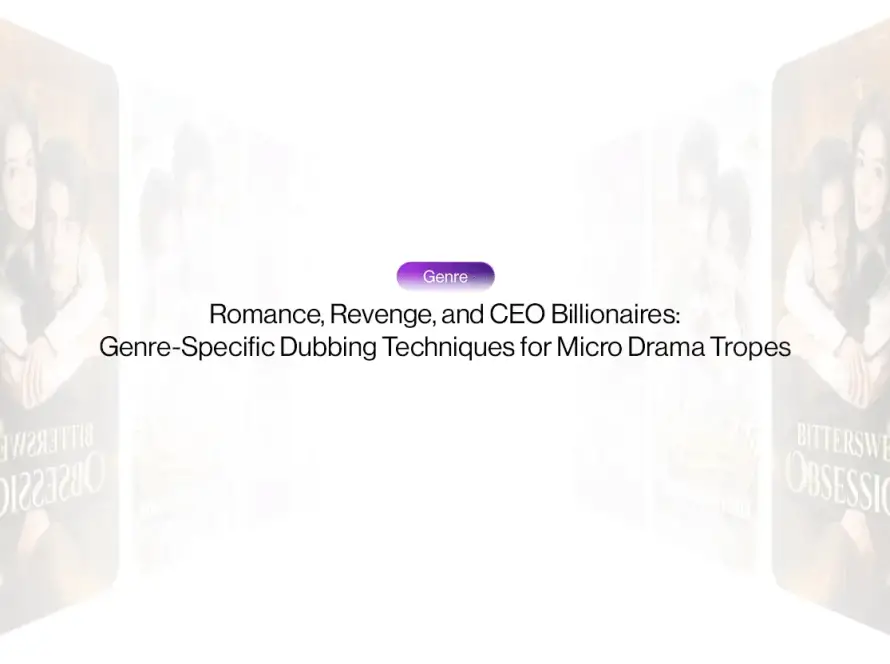 Micro drama genre-specific dubbing techniques, romance revenge CEO billionaire supernatural