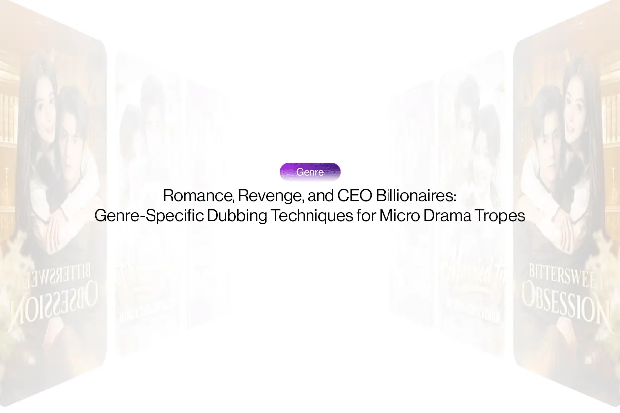 Micro drama genre-specific dubbing techniques, romance revenge CEO billionaire supernatural
