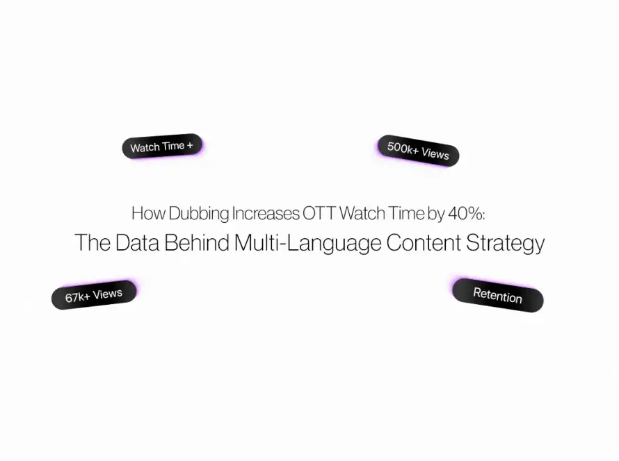 OTT watch time increases from dubbing, data showing 40% improvement in completion rates and subscriber retention