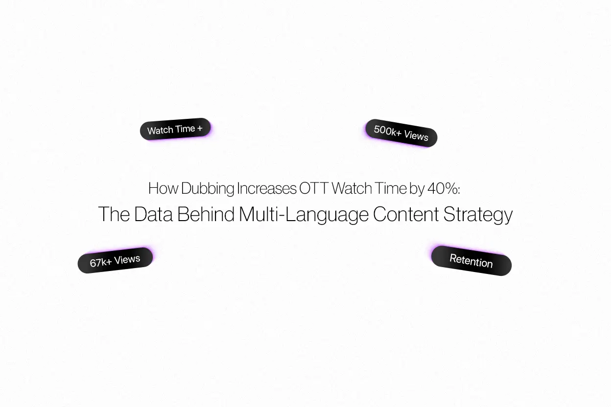 OTT watch time increases from dubbing, data showing 40% improvement in completion rates and subscriber retention